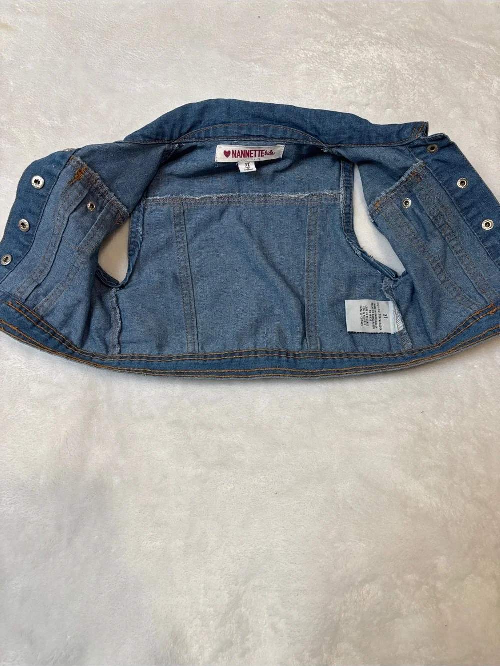 Nannette Girls' Medium Blue Denim Sleeveless Vest
